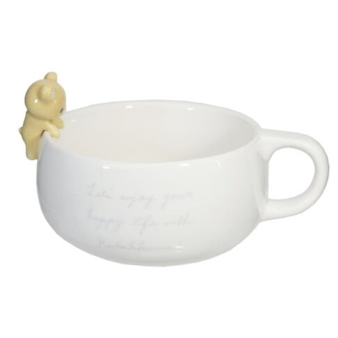 Rilakkuma San-X 拉拉熊懶懶熊~拉拉熊陶瓷湯杯 (白杯緣子款)
