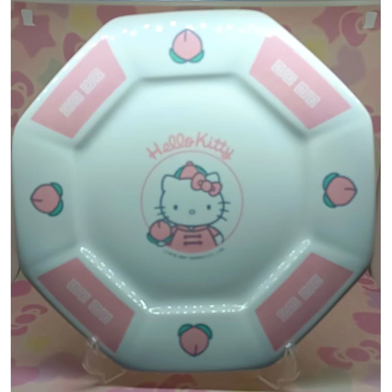 hello kitty 1997年陶瓷大盤（桃子）尺寸约26cm无原盒
