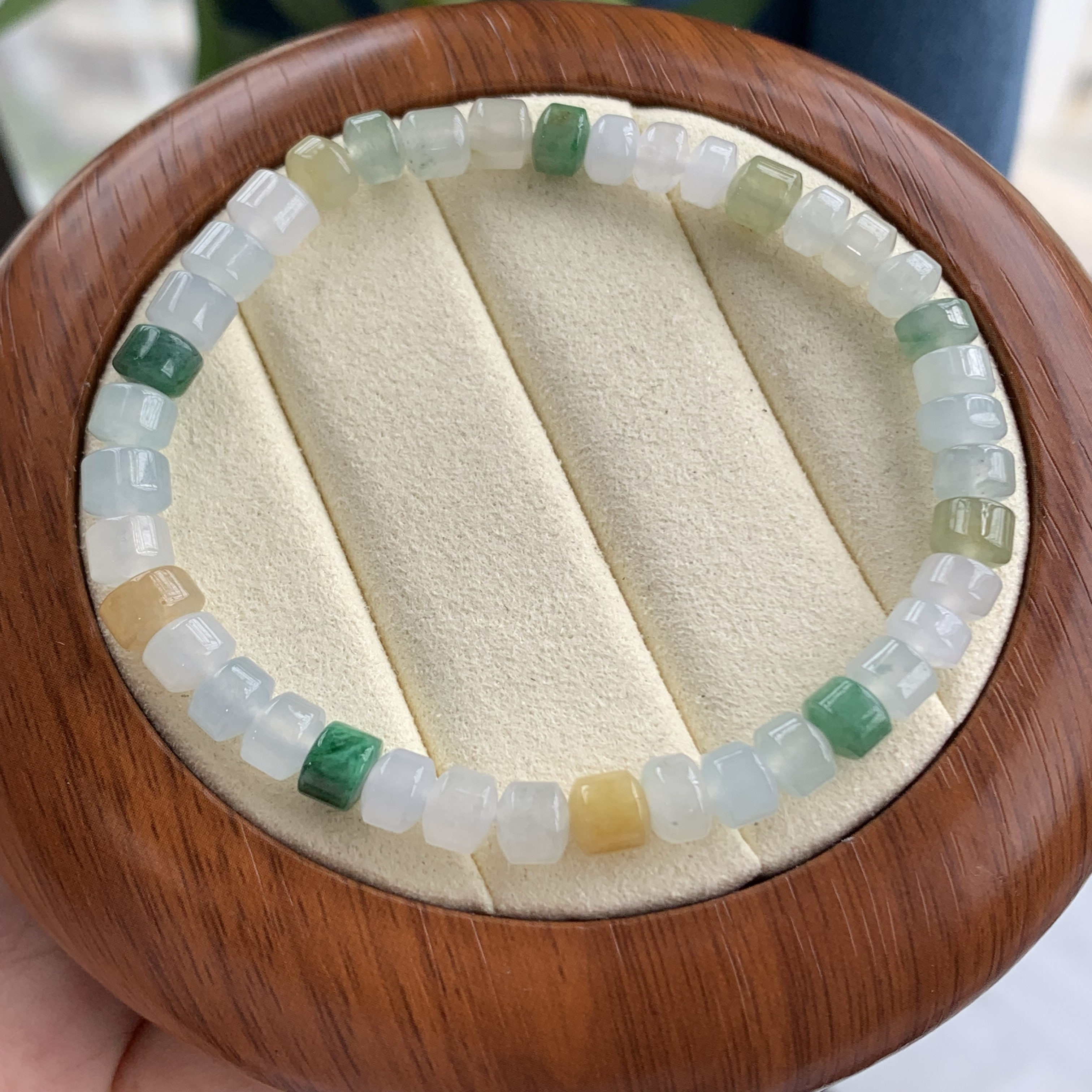 天然缅甸翡翠A货冰胶多宝手串