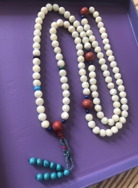 佛珠 10毫米 白色贝珠108颗 挂链