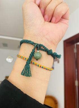 补木手链 墨绿色 长度可以调节 天然绿幽灵10毫米2025年新款