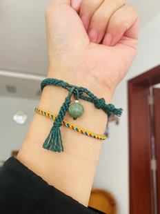 天然绿幽灵10毫米2025年新款 长度可以调节 墨绿色 补木手链