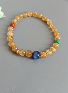 天然发晶 蓝晶 南红 手链