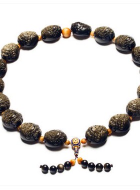 男人的礼物   天然宝石金沙貔貅十八子