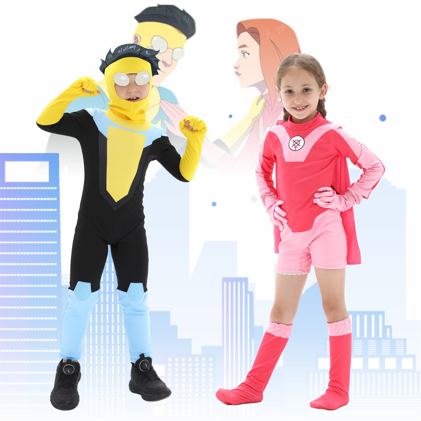 无敌小子cos服连体紧身衣万圣节服装儿童表演服道具装扮演出服