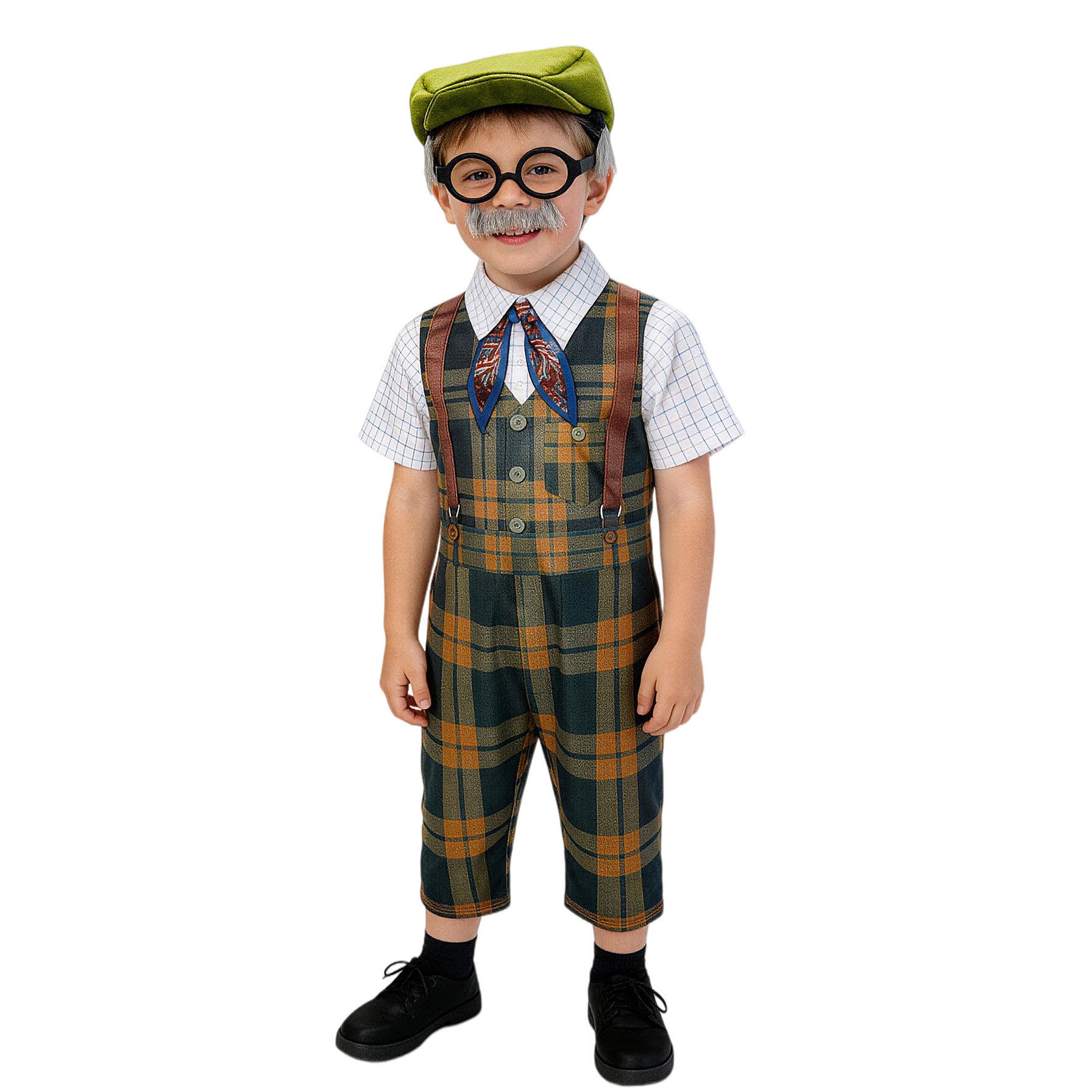 男童复古风小孩扮老服节日派对服
