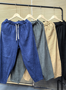 25A2C4中式复古灯笼裤秋季休闲纯色练功裤潮牌宽松百搭阔腿九分裤