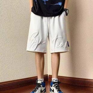 复古宽松运动五分裤 24B3D5短裤 美式 子 男夏季 潮高街日系休闲百搭裤