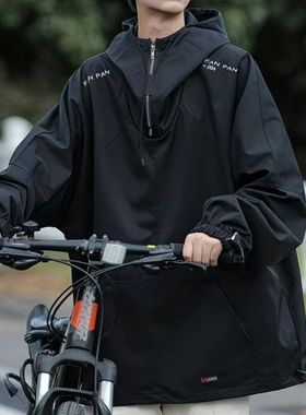 25B11D1美式潮牌冲锋上衣春秋季套头夹克衫外套机能风连帽情侣服