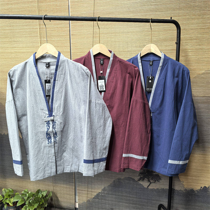 26A9D1中国风唐装汉服复古风外套茶服中式改良古装禅服披风居士服