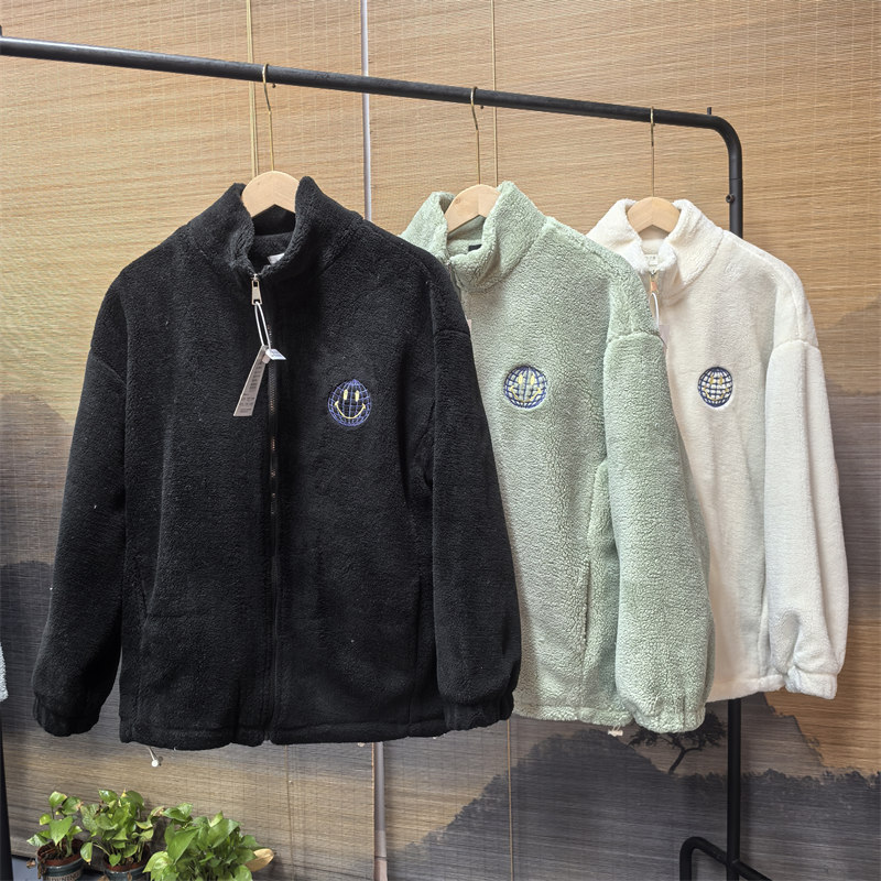 情侣仿羊羔毛宽松保暖棉服