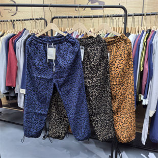 26B11A1春夏季 潮流运动百搭直筒时尚 九分束脚裤 复古风豹纹休闲裤