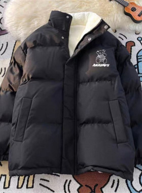 25B3C8秋冬保暖面包服港风潮流加绒棉服宽松立领ins痞帅棉衣外套