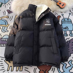 25B3C8秋冬保暖面包服港风潮流加绒棉服宽松立领ins痞帅棉衣外套