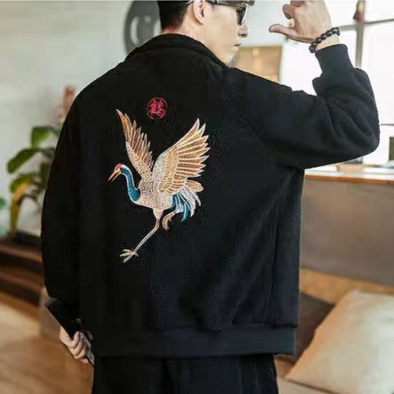 中国风刺绣保暖立领棉衣