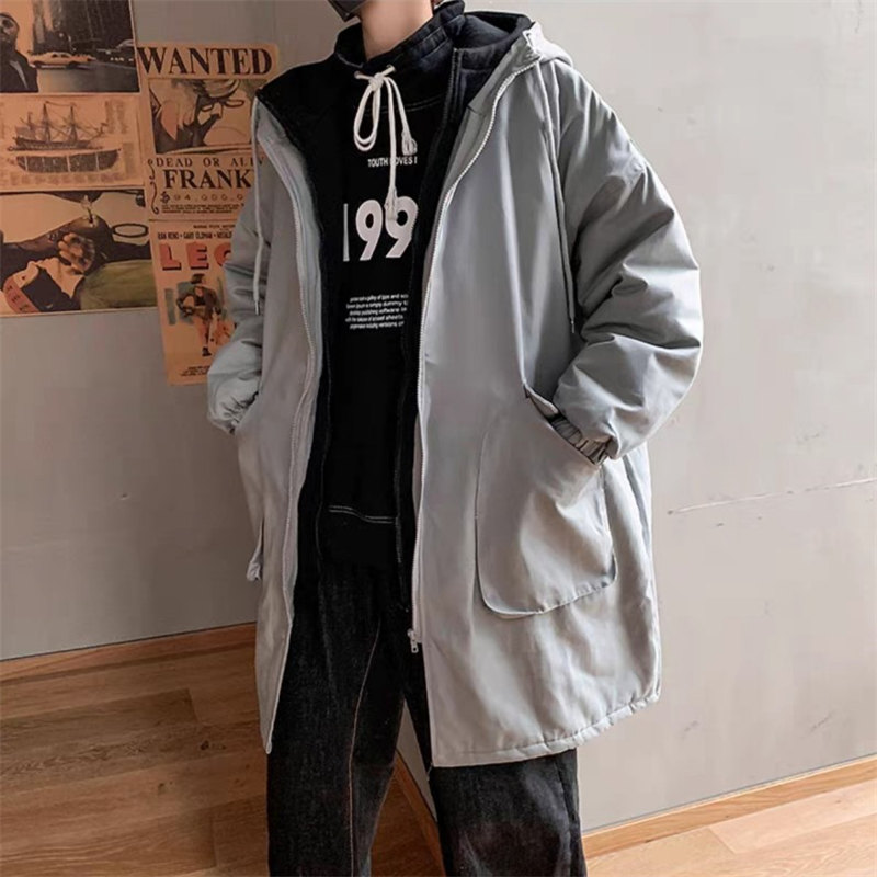 冬季潮流中长款棉服大衣