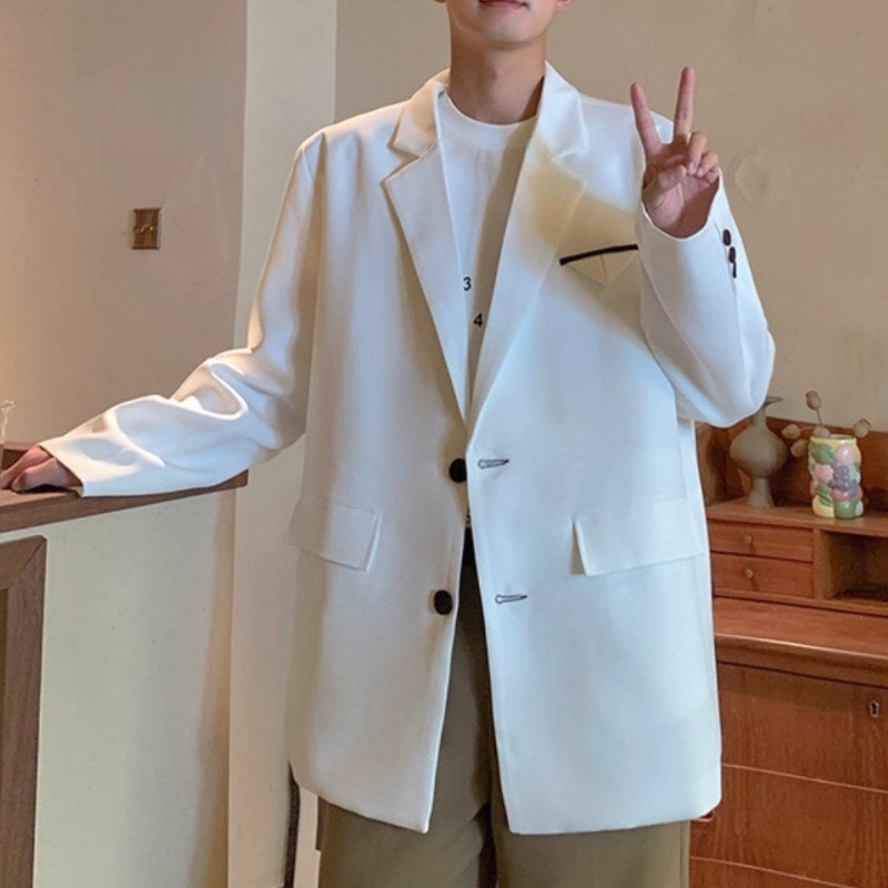 秋季白色西装痞帅廓形正装外套