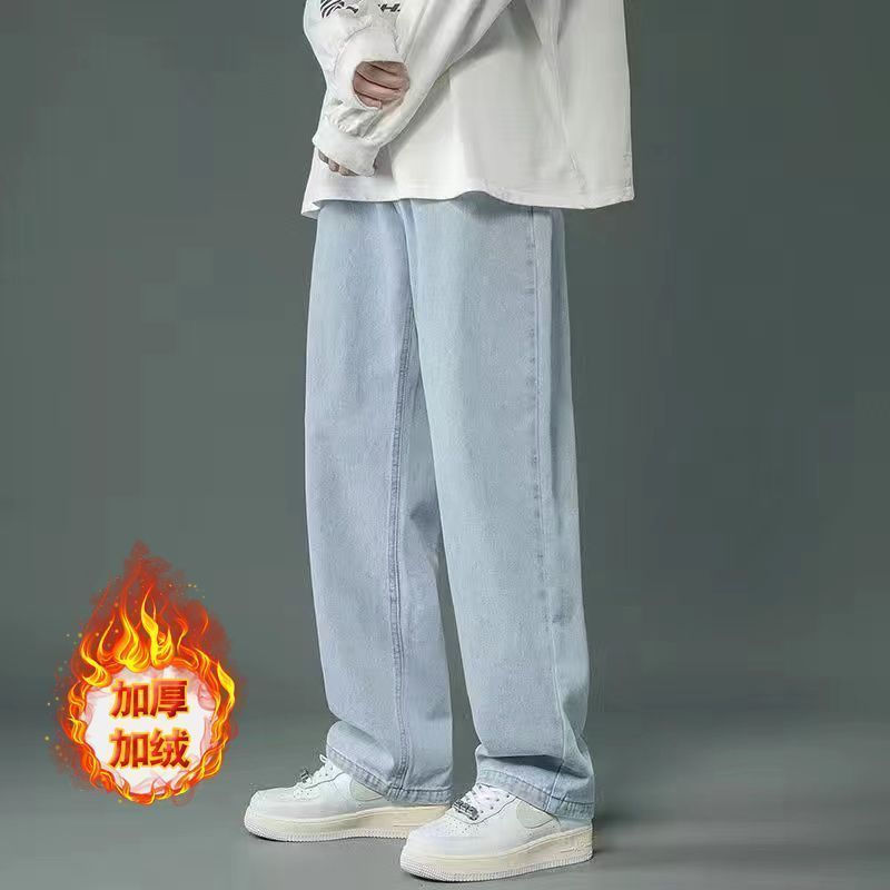 美式高街百搭抽绳松紧牛仔长裤