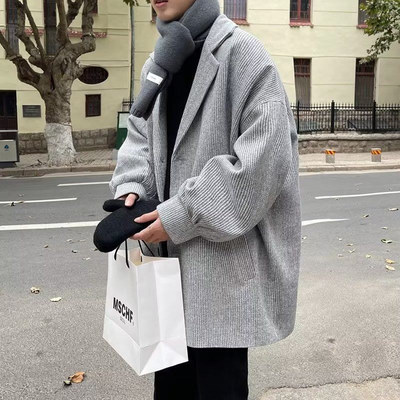 毛呢大衣复古潮流中长款呢子外套