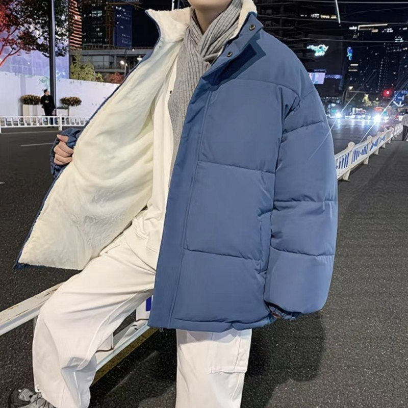 HD1331棉衣男潮牌ins情侣装冬装面包服港风立领棉服加绒保暖外套