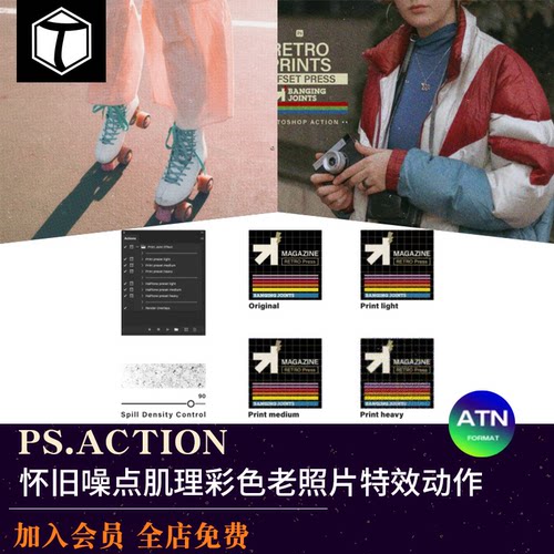 复古美式噪点肌理PS预设