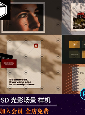 PSD智能贴图阴影海报样机模板