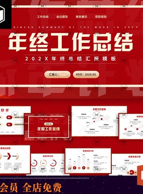 ppt模板高级感红色简约商务年终工作述职总结汇报暨新年计划模版