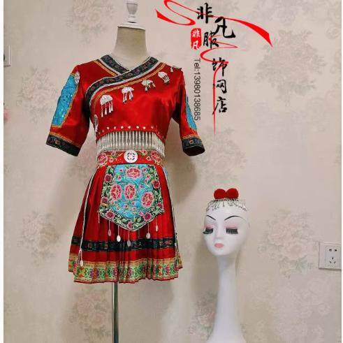 新款苗族舞蹈演出服独舞服饰
