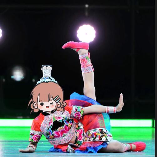 2025新款儿童刺绣苗族舞蹈演出服装少数民族彝族蓬蓬纱裙土家族服