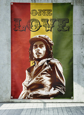雷鬼reggae bob marley 摇滚挂布挂旗装饰背景布酒吧琴行房间墙饰