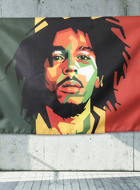 BOB MARLEY雷鬼REGGAE牙买加摇滚挂布挂旗酒吧琴行工作室背景墙饰