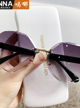 英国CoopKoopins渐进海洋片女士太阳镜欧美风无框不规则眼镜个性