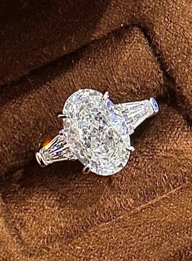 法国chrry koop珠宝新款925银高碳钻冰花切8*12鸽子蛋欧美ins风