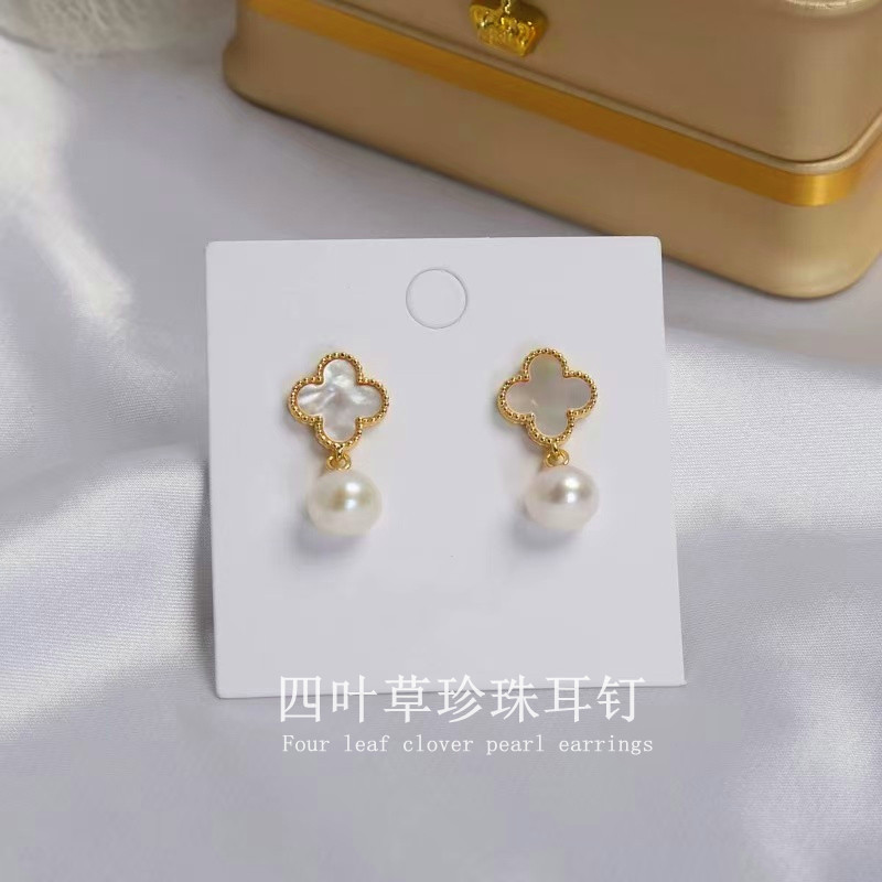 英国设计师topwhit珍珠耳钉s925银时尚高级感贝壳耳环耳饰珍珠