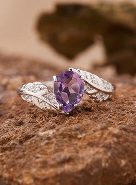 法国chrry koop梨形黄紫水晶彩宝戒指女s925银大师傅镶嵌托帕石