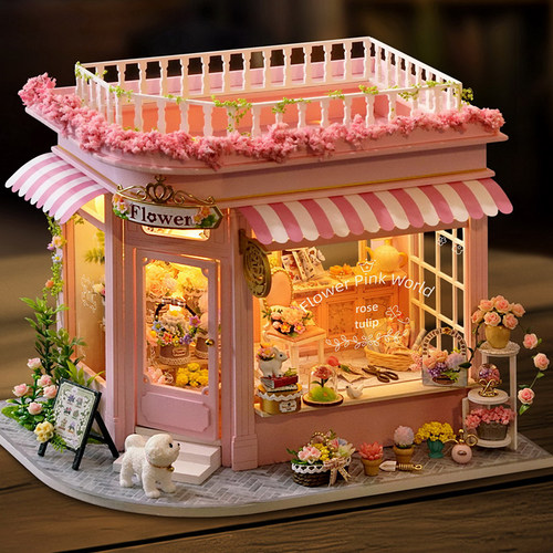 智趣屋diy小屋新品缤纷花店手工房子拼装模型微缩场景生日礼物女