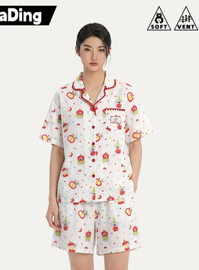 侘町2026夏季新款苹果星星考拉棉睡衣女可外穿短袖薄款家居服套装