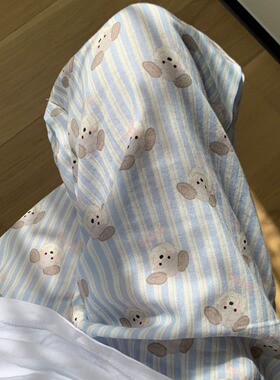 侘町2025年新款睡裤家居！可爱新纱布上卡通长裤全棉休闲双层