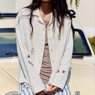 度假风舒适春天外套 松弛感男女款 Room30 刺绣衬衣外套｜Heirloom