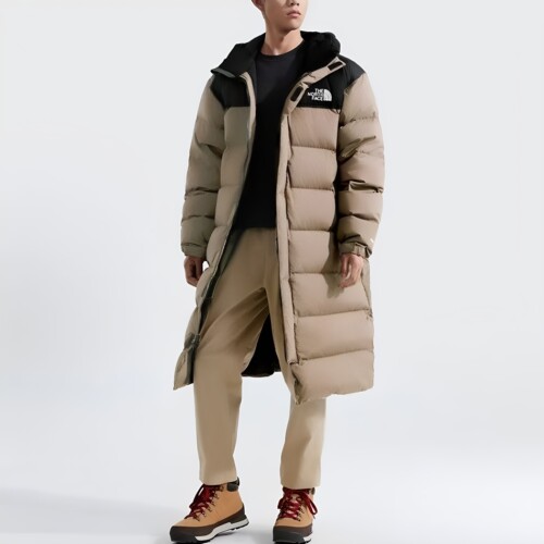 国现北面THE NORTH FACE NuptseICON防水连帽长款700蓬松度羽绒服