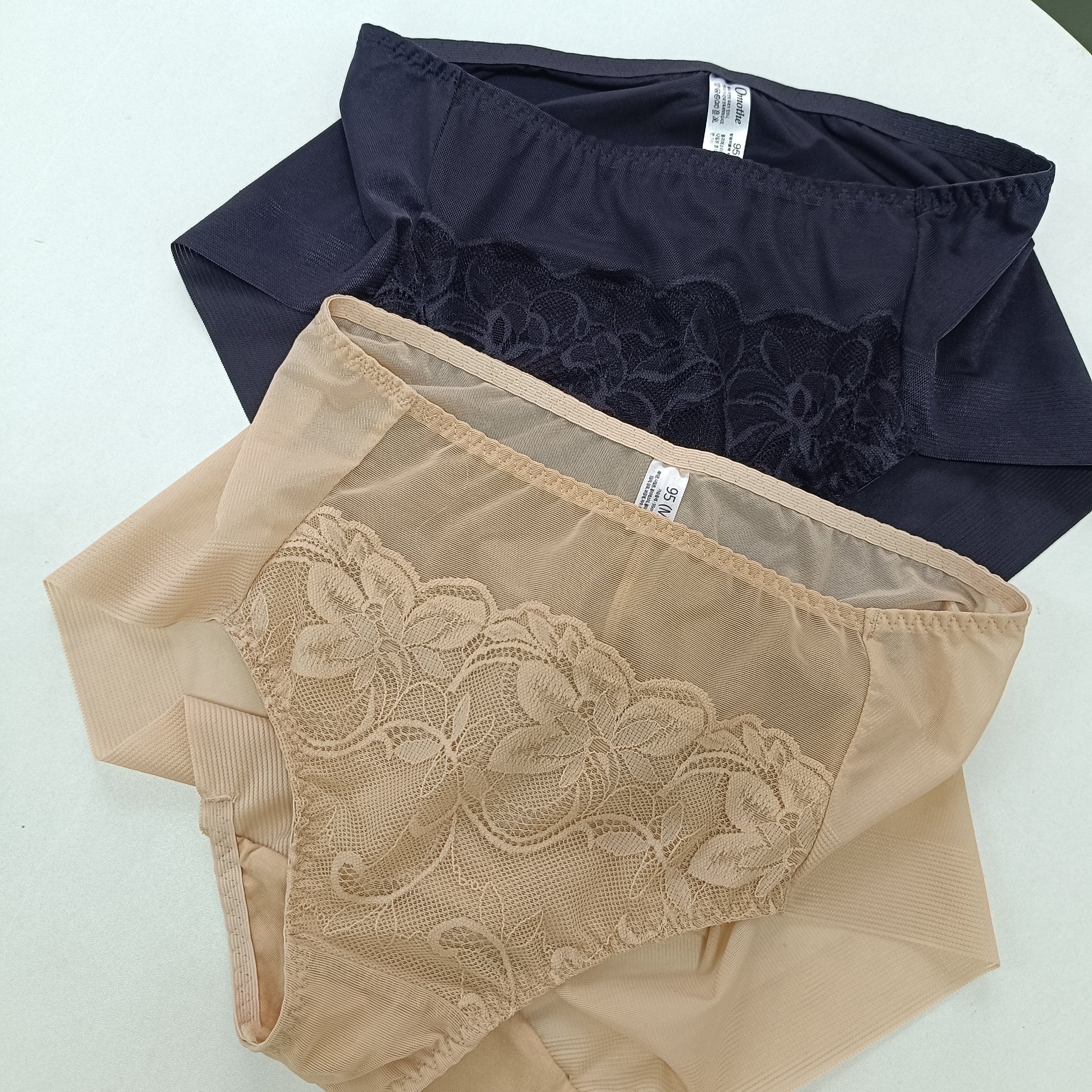 出口韩国原单女士内裤中腰蕾丝网纱无痕包臀纯色三角裤特价