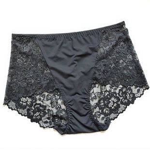 弹力出口韩国中低腰有大码 11女黑色三角无痕蕾丝内裤 包邮 惠3条