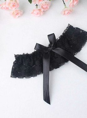 性感日系腿圈日系柔软蕾丝花边公主大腿环蝴蝶结大腿套大腿圈腿链