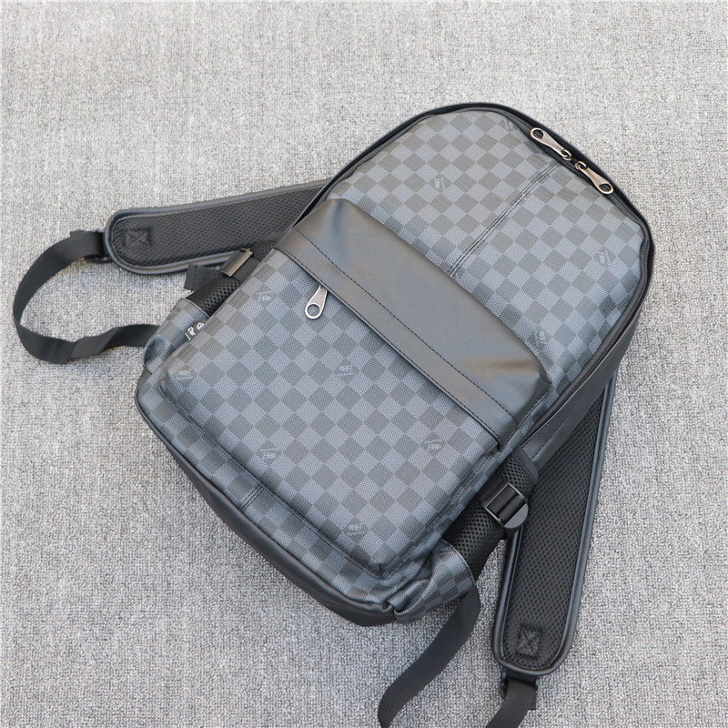 ThreeBox时尚格子双肩背包