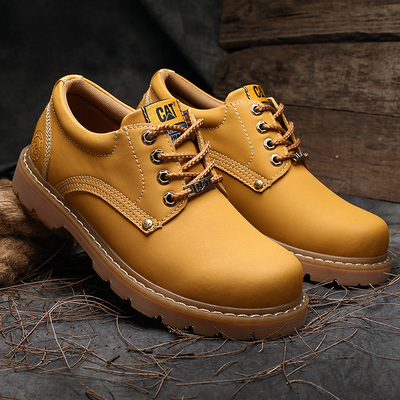 罗伯先生耐磨休闲工装鞋头层牛皮