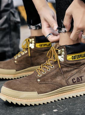 工装靴男真皮休闲皮鞋潮流户外马丁靴百搭大头鞋男士高帮鞋短靴