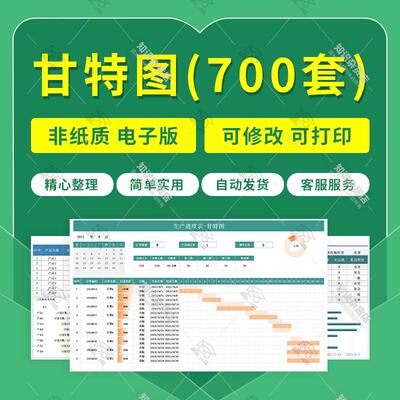 企业项目任务管理进度表工作计划表甘特图Excel表格电子版文件