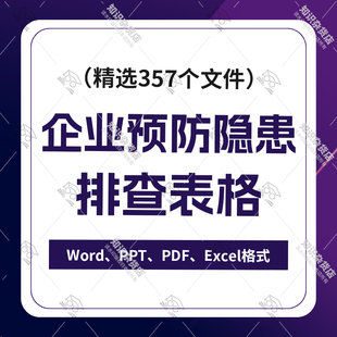 企业双重预防全套安全生产设备隐患排查表治理风险控制清单表格