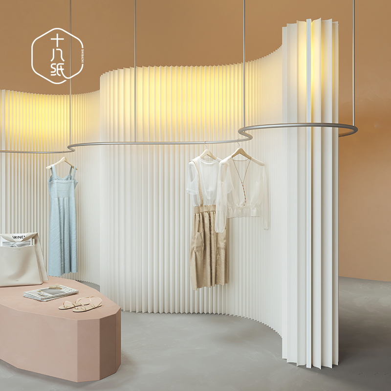 十八纸屏风隔断纸墙直播间背景墙