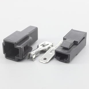 6.3连接器汽车接插件6.3插簧1孔2P电瓶车接口公母对接插电线接头